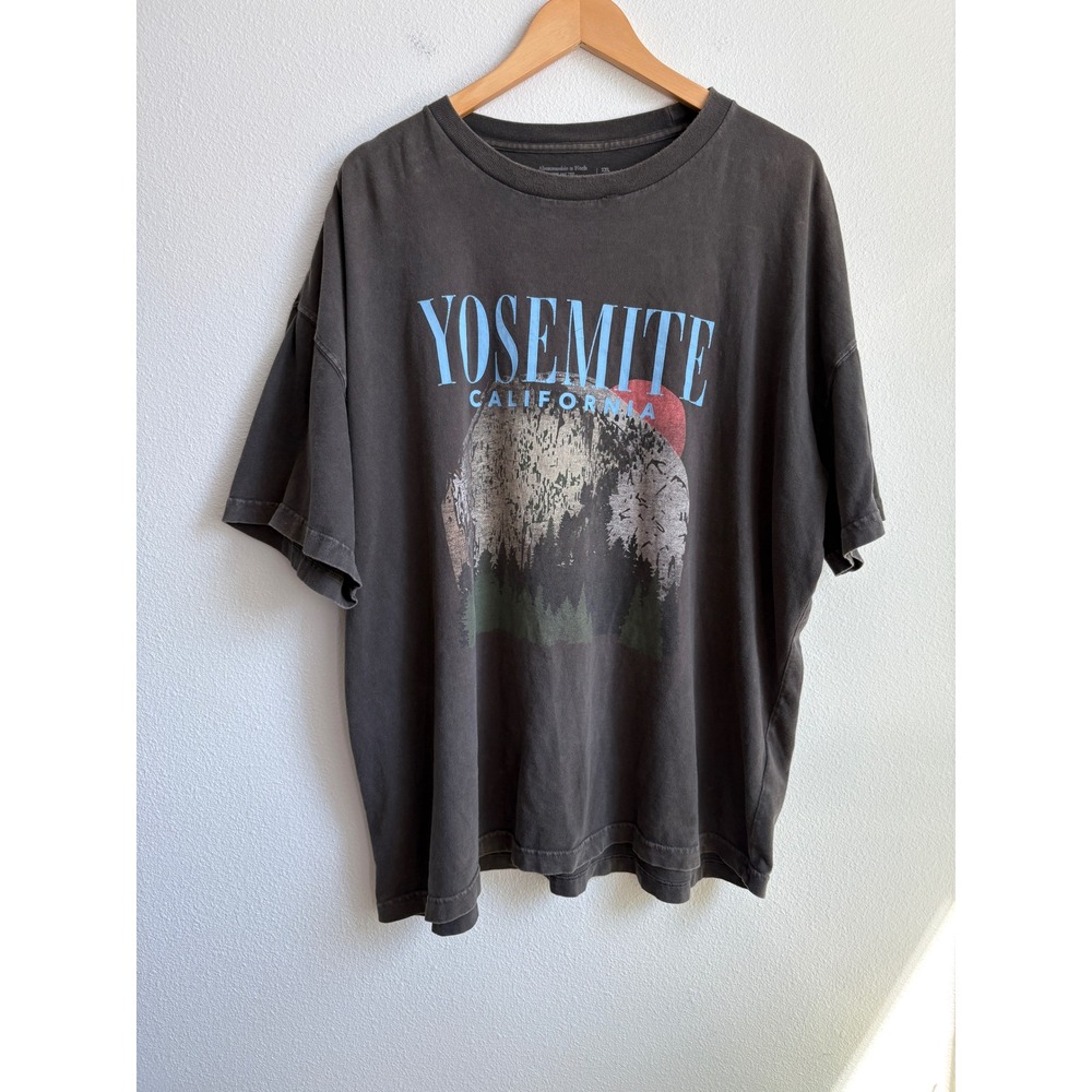 Abercrombie & Fitch Yosemite California Graphic Tee XXL Faded Black Oversized